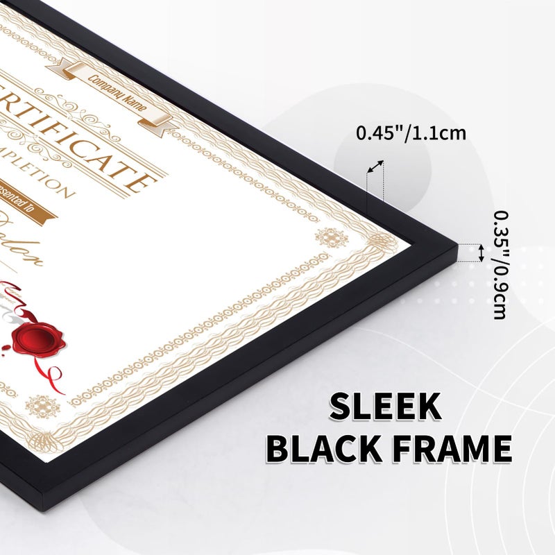 WIFTREY 12 Pack 8.5x11 Certificate Picture Frames, Multi 8.5 by 11 Photo Frame for Award Document Diploma Frame, Wall Hanging or Tabletop Display, Black - Image 3