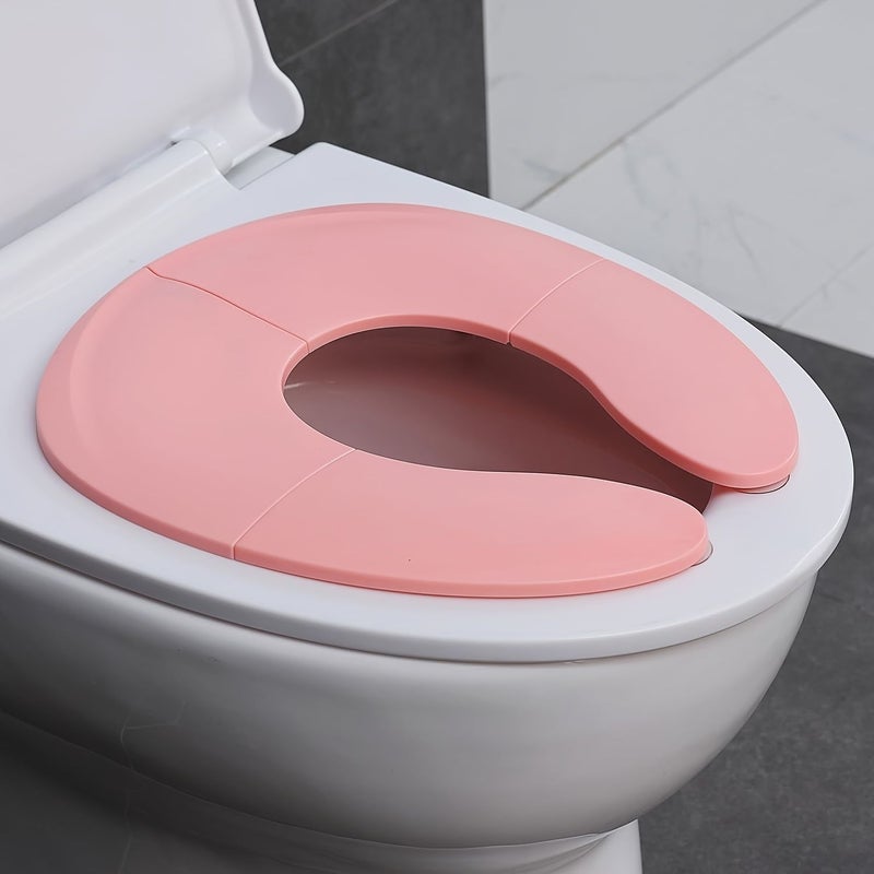 Portable Foldable Gray Potty Seat For Toddlers With Non Slip Suction Cups Suitable For Travel Boys Girls - Image 1