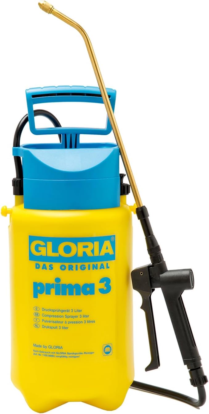 Gloria Prima 3 Pressure Sprayer | Garden Sprayer | 3 Litre Capacity | Adjustable Brass Nozzle | Compact for the Small Garden - Image 1