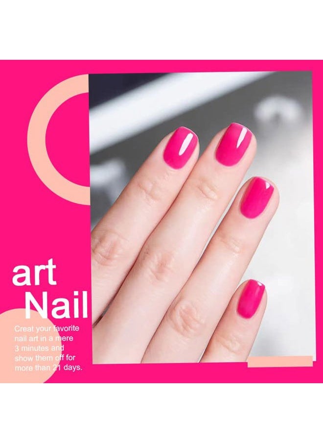 Arte Clavo - 15ml Hot Pink Gel Nail Polish, 1 Pcs 15ml Summer Neon Pink Gel Polish Soak Off Nail Lamp Needed Nail Art DIY Gel Nail Manicure Valentine Gel Nail Polish Gift for Women 11302… - Image 1