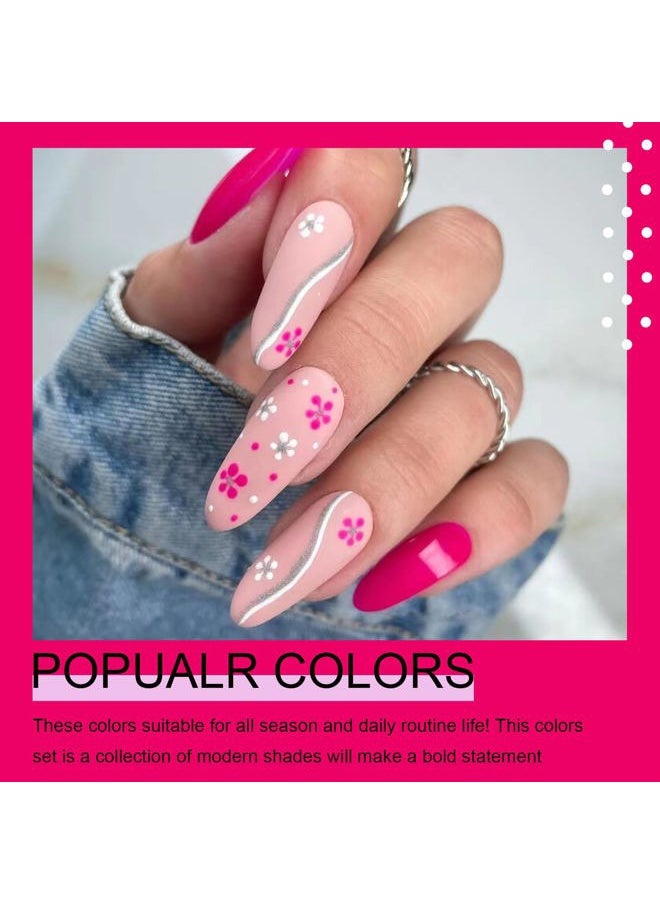 Arte Clavo - 15ml Hot Pink Gel Nail Polish, 1 Pcs 15ml Summer Neon Pink Gel Polish Soak Off Nail Lamp Needed Nail Art DIY Gel Nail Manicure Valentine Gel Nail Polish Gift for Women 11302… - Image 1