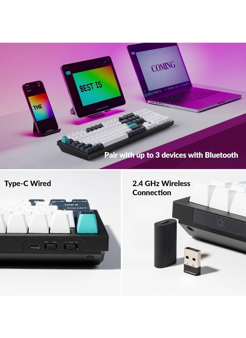Keychron Keychron Q6 Max QMK/VIA Wireless Mechanical Keyboard, Gateron Jupiter Red Switches, Fully Assembled Knob, Tri-Mode Connectivity (2.4GHz, BT, Wired), English-Arabic Layout, Q6M-M1-AR  - Image 2