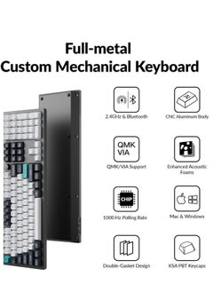 Keychron Keychron Q6 Max QMK/VIA Wireless Mechanical Keyboard, Gateron Jupiter Red Switches, Fully Assembled Knob, Tri-Mode Connectivity (2.4GHz, BT, Wired), English-Arabic Layout, Q6M-M1-AR  - Image 4