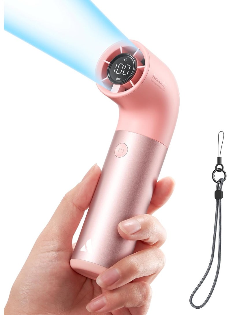 Aecooly Portable Handheld Fan, Powerful Turbo Mini Fan, 19000 RPM High Speed Aero Pro, 15H Max Cooling Time, 6 Speeds Aluminum Case,Rechargeable Personal Small Travel Essentials, Gifts for Women-Pink - Image 1