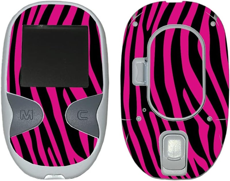 MightySkins Skin Compatible with Care Touch Glucose Meter - Pink Zebra | Protective, Durable, and Unique Vinyl Decal wrap Cover | Easy to Apply and Change Styles | Made in The USA