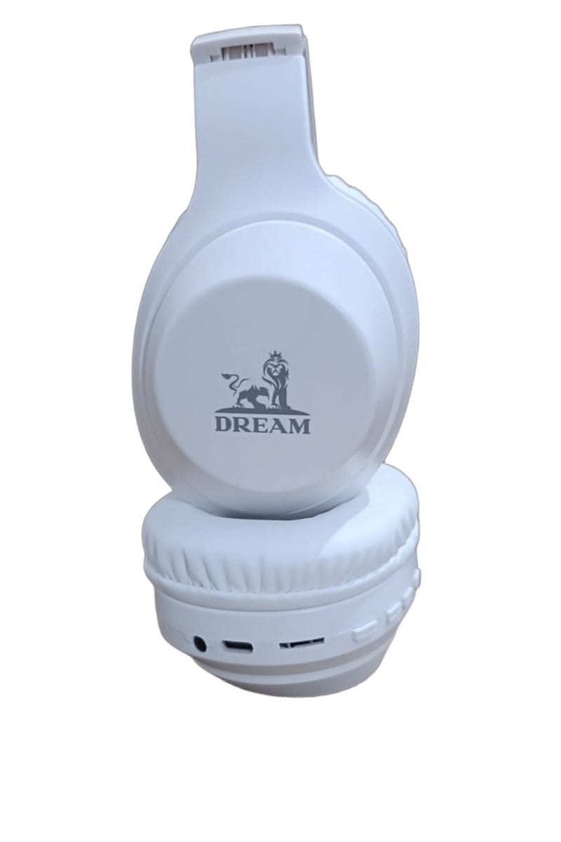 دريم سماعة رأس لاسلكية D-01 مزودة بتقنية بلوتوث 5.0 | ميكروفون عالي الجودة، يدعم بطاقات SD، مقبس 3.5 مم، وخاصية إلغاء الضوضاء | سماعات رأس قابلة للطي بتصميم أنيق وملون - Image 3
