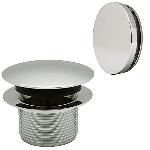Westbrass D398RK-05 1-1/2" NPSM Coarse Thread Mushroom Tip-Toe Bathtub Drain Stopper with Illusionary Overflow Faceplate, Polished Nickel - Image 1