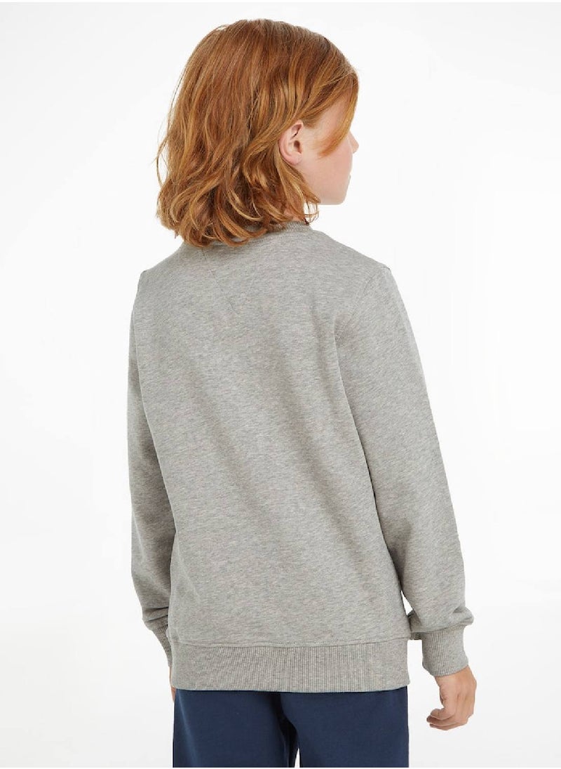TOMMY HILFIGER Kids' Essential Logo Sweatshirt, Grey  - Image 5
