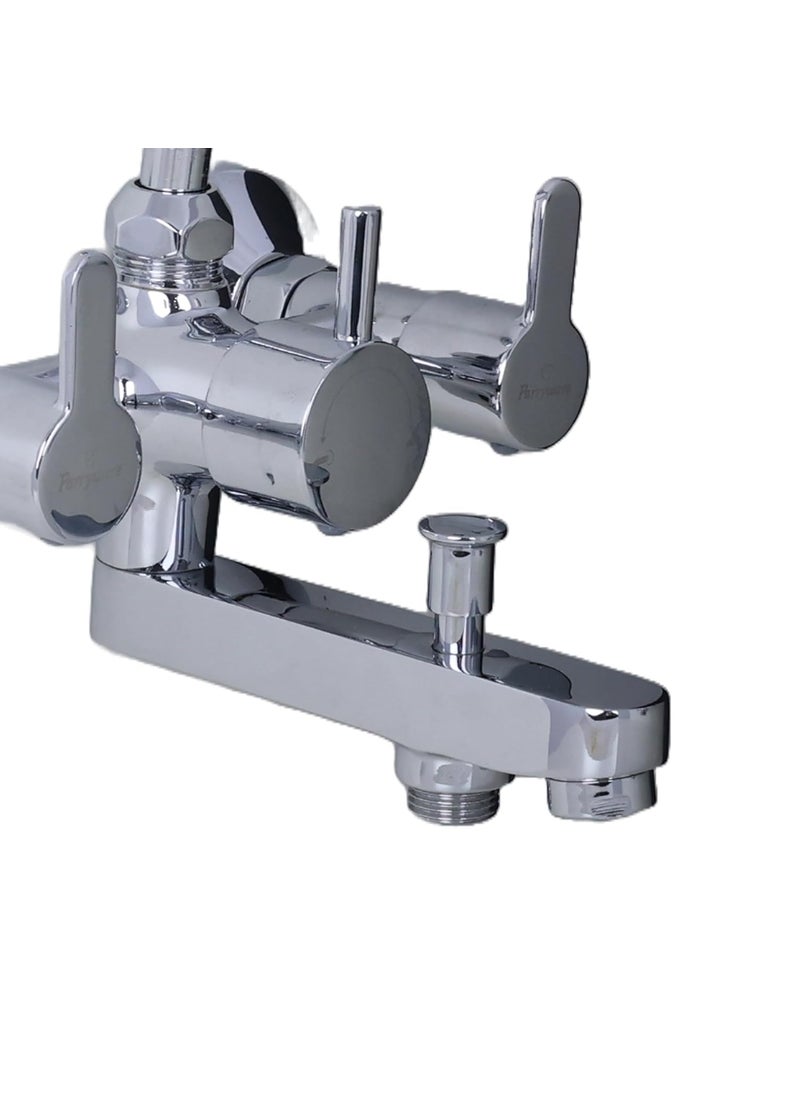Parryware PARRYWARE Claret Series Normal Flow Exposed Part Kit 3 Way Diverter Chrome T4617A1 Connections Any 3 Out of Spout Overhead Hand Body Shower Wall Mounted Knob Selector with Button  - Image 3
