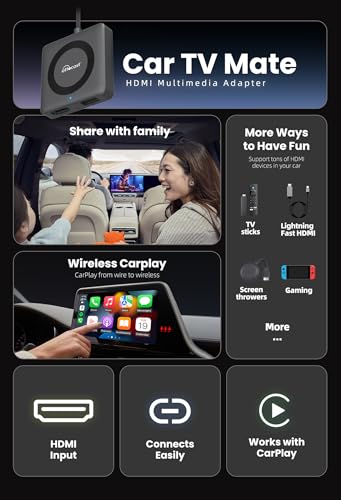 OTTOCAST Car TV Mate Pro & Wireless Carplay Adapter 2-in-1, Fire TV Stick Converter for Car - Plug & Play, Stable Fast, No Latency - Image 2