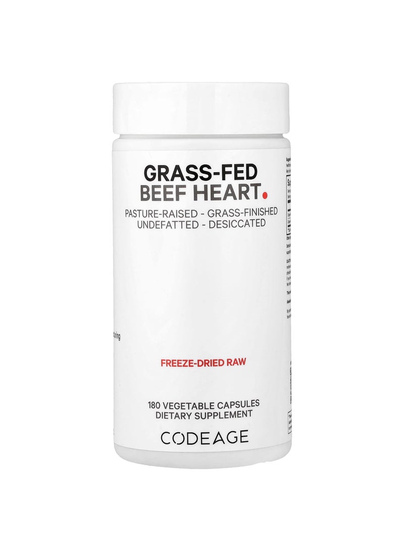 Codeage Grass-Fed Beef Heart, 180 Vegetable Capsules