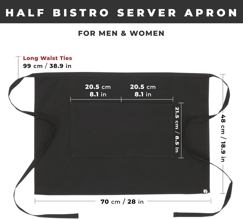 Chef Works Unisex Half Bistro Server Apron - Image 3