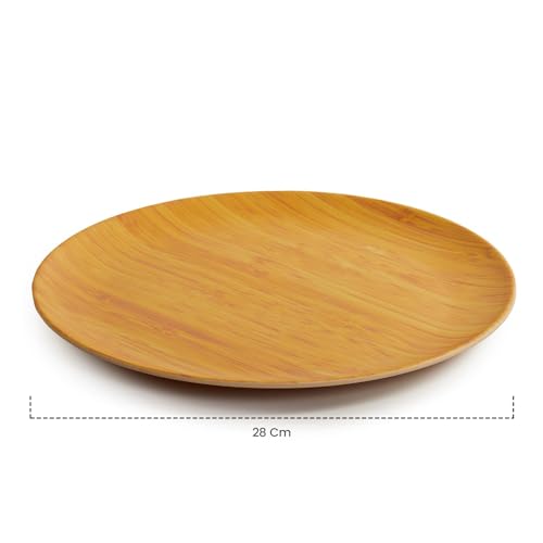 Red Butler Eco-Friendly Bamboo Fiber Plates | Set of 6 Dinner Plates (11-Inch) | Reusable and Stain Resistant | Sturdy Weight and Durable | Microwave & Dishwasher Safe | Elegant Wooden Design - Image 5