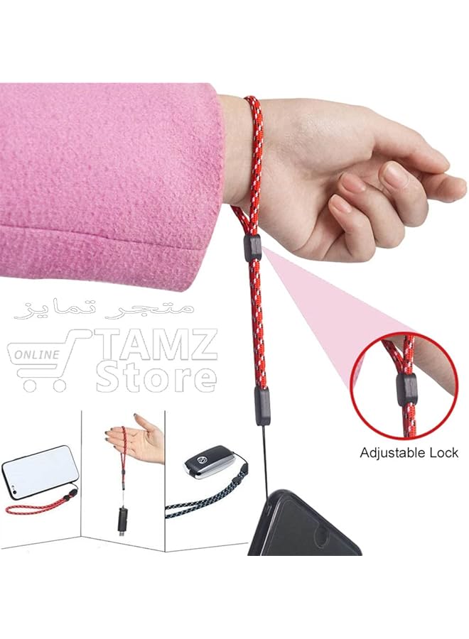 erorex Wrist Striped Nylon Cord For Mobile 7.5 Inch Holder For Mobile Phones Wireless Speaker Devices Keys Business Card Usb Flash Or Any Mini Portable Devices Black And White  - Image 3