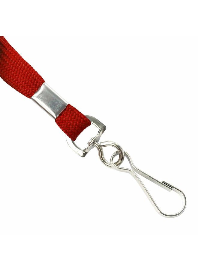 Bird Fiy Lanyards Safety Red Lanyards Neck Flat Premium Breakaway Badge Lanyard with J-Hook for ID Nametag Badge Holder (Red, 50 PCS) - Image 4