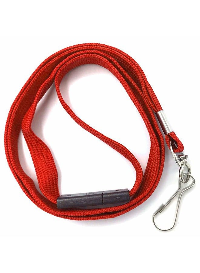 Bird Fiy Lanyards Safety Red Lanyards Neck Flat Premium Breakaway Badge Lanyard with J-Hook for ID Nametag Badge Holder (Red, 50 PCS) - Image 5