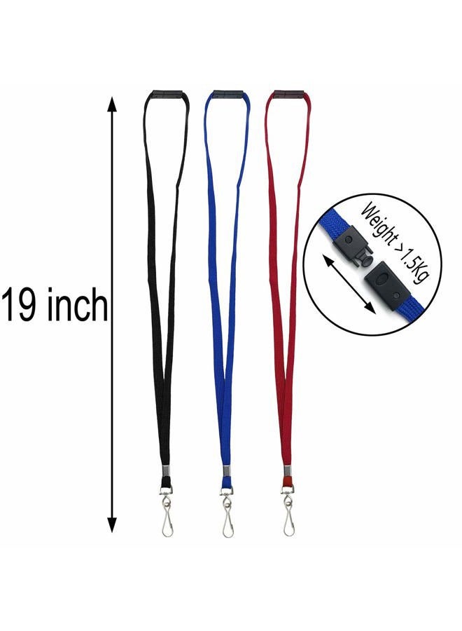 Bird Fiy Lanyards Safety Red Lanyards Neck Flat Premium Breakaway Badge Lanyard with J-Hook for ID Nametag Badge Holder (Red, 50 PCS) - Image 2