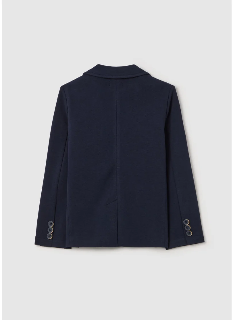 او في اس Single-Breasted Blazer In Stretch Cotton