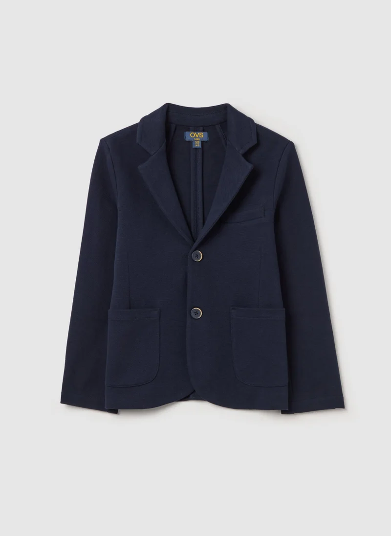 او في اس Single-Breasted Blazer In Stretch Cotton