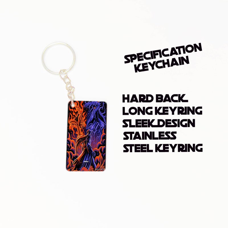 OUTFITQUE OUTFITQUE Premium (Pack of 2) Anime-369 Printed Long Keychain For Bike, Scooty, Car, MDF Keyholder - Image 3