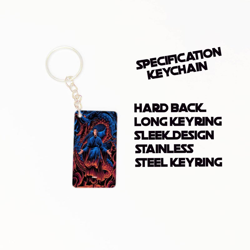 OUTFITQUE OUTFITQUE Premium (Pack of 2) Anime-369 Printed Long Keychain For Bike, Scooty, Car, MDF Keyholder - Image 2