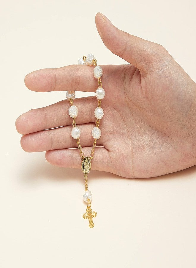 جيديف مجموعة جاديف من 30 قطعة من المسابح الصغيرة، مسابح التعميد، مسابح تعميد الأصابع، بالجملة مع أكياس من الأورجانزا، مناسبة للمناولة الأولى، التعميد، أعياد الميلاد، حفلات الزفاف، هدايا الحفلات (ذهبي) - Image 3