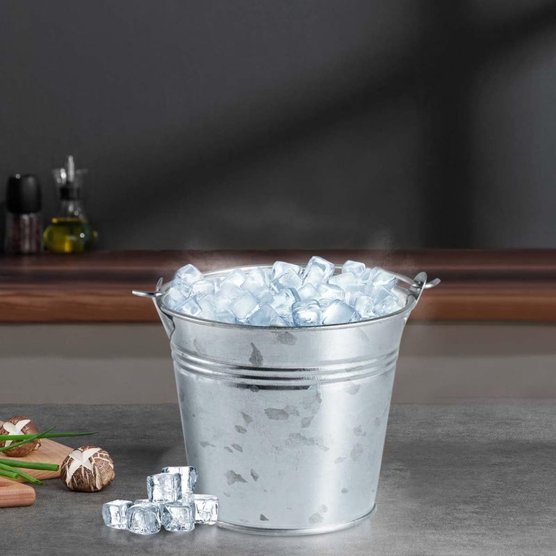 OBTANIM 8 Pack Galvanized Metal Buckets with Handle Ice Pails for Plants, Succulents, Party Favors Organizing, Rustic Home Decor or Classrooms Pencil Storage (6 x 4.3 inch) - Image 5