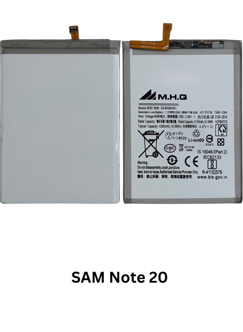 M.H.Q SAMSUNG Note 20 SM-N980 - EB-BN980ABY Battery High Quality  - Image 3