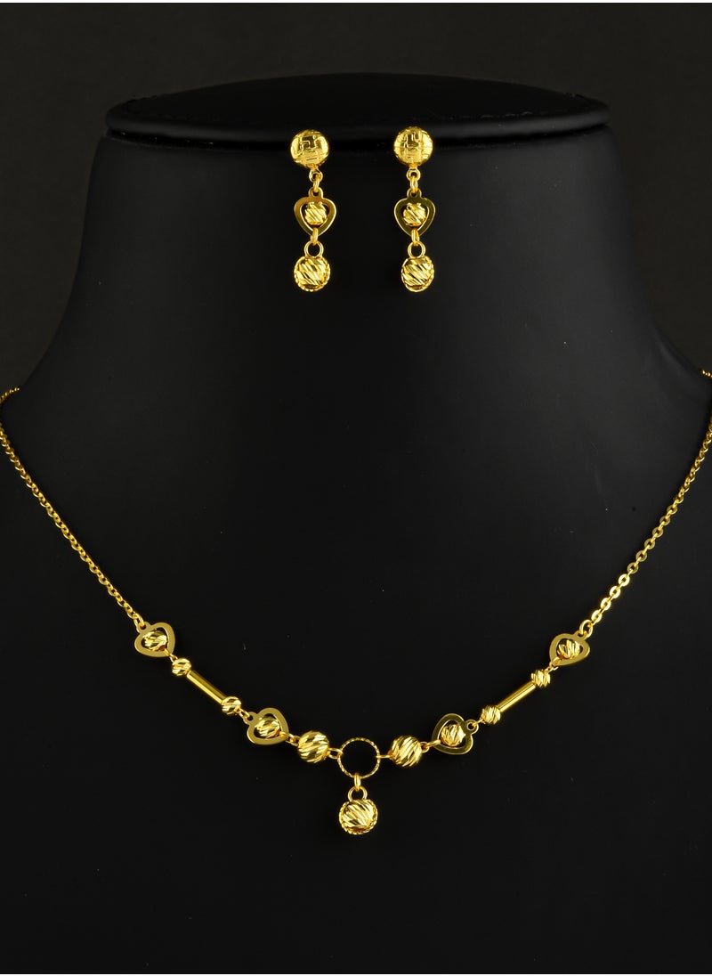 BAFLEH JEWELLERY Unmatched Elegance in Every Strand – Bafleh’s Lightweight 22kt Gold Necklace Set for the Contemporary Woman 