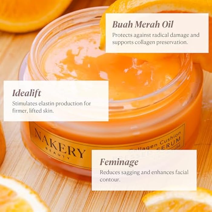 Nakery Collagen Cushion Pressed Serum, Anti Aging Face Cream and Hydrating Serum with Retinol and Peptides, Skin Tightening Cream for Wrinkles and Stretch Marks, Smooths Texture, Made in USA - Image 3