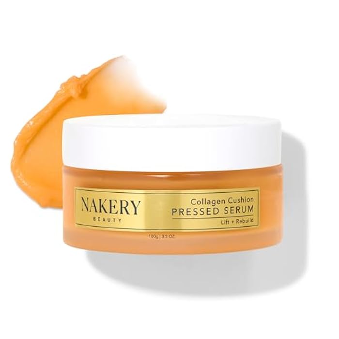 Nakery Collagen Cushion Pressed Serum, Anti Aging Face Cream and Hydrating Serum with Retinol and Peptides, Skin Tightening Cream for Wrinkles and Stretch Marks, Smooths Texture, Made in USA - Image 1