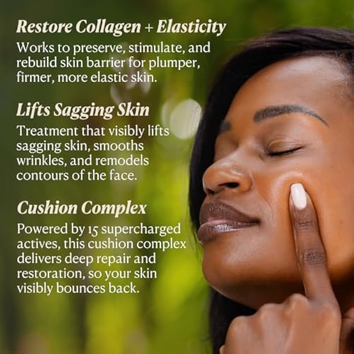 Nakery Collagen Cushion Pressed Serum, Anti Aging Face Cream and Hydrating Serum with Retinol and Peptides, Skin Tightening Cream for Wrinkles and Stretch Marks, Smooths Texture, Made in USA - Image 4