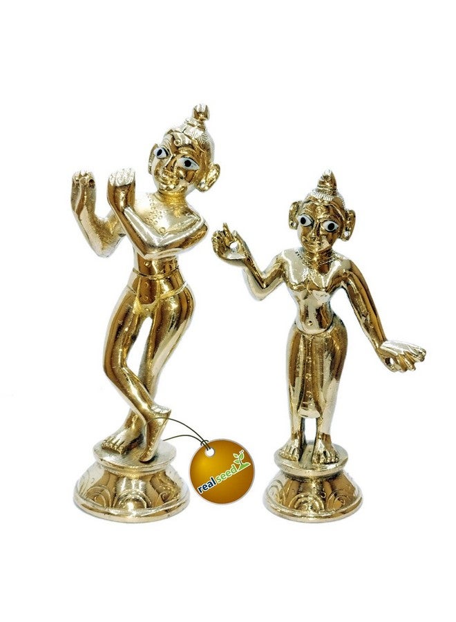 REAL SEED Brass Radha Krishna Idol Statue, Radha Raman Idol Statue for Small Home and Office Temple Height- 5.5 Inches/Weight- 500GMS - Image 2