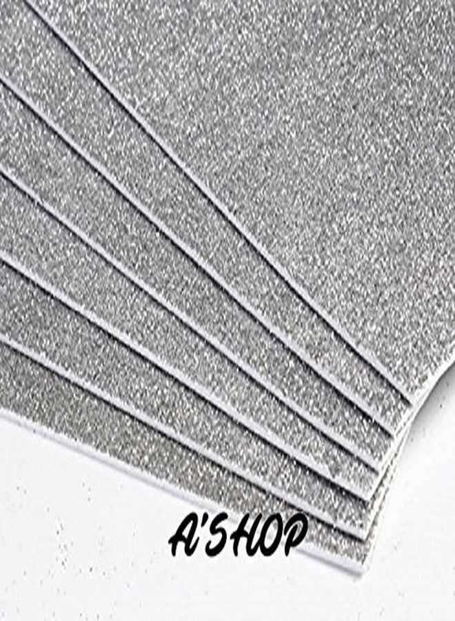 A'SHOP A4 Size Silver Eva Foam Glitter Designer Sheets for Art & Craft (Set of 10 Sheets) - Image 4