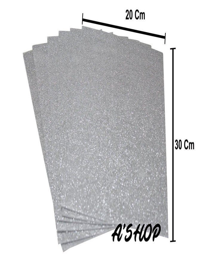 A'SHOP A4 Size Silver Eva Foam Glitter Designer Sheets for Art & Craft (Set of 10 Sheets) - Image 3