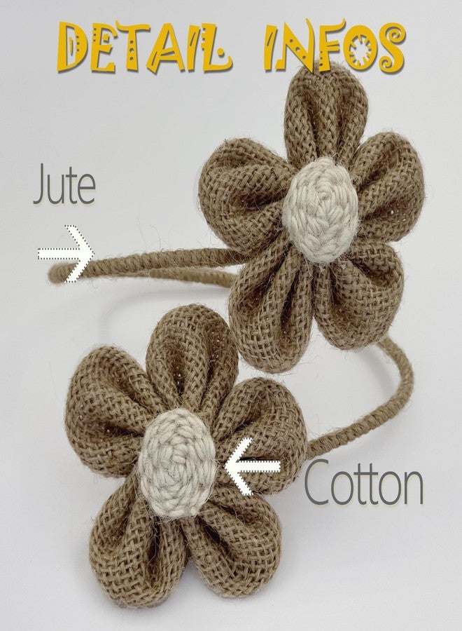 warmtone Curtain Tie Backs for Curtain Drapes, Boho Decor Holdback Farmhouse TieBacks for Blackout/Sheer Curtains, Jute Rope with Flower, Natural Decor Shabby Chic Drapery Holder, Pack-2 - Image 3