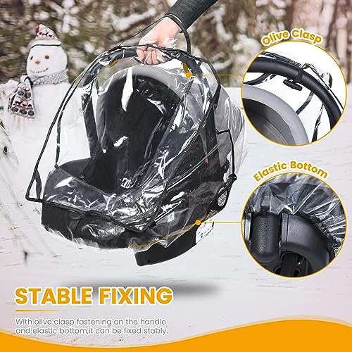 IvyWind Car Seat Rain Cover Universal, Food Grade EVA, Waterproof Weather Shield for Infant Car Seat with Storage Bag, Baby Car Seat Stroller Rain Cover Features Side Ventilation, Quick-Access Roll-Up Door - Image 4