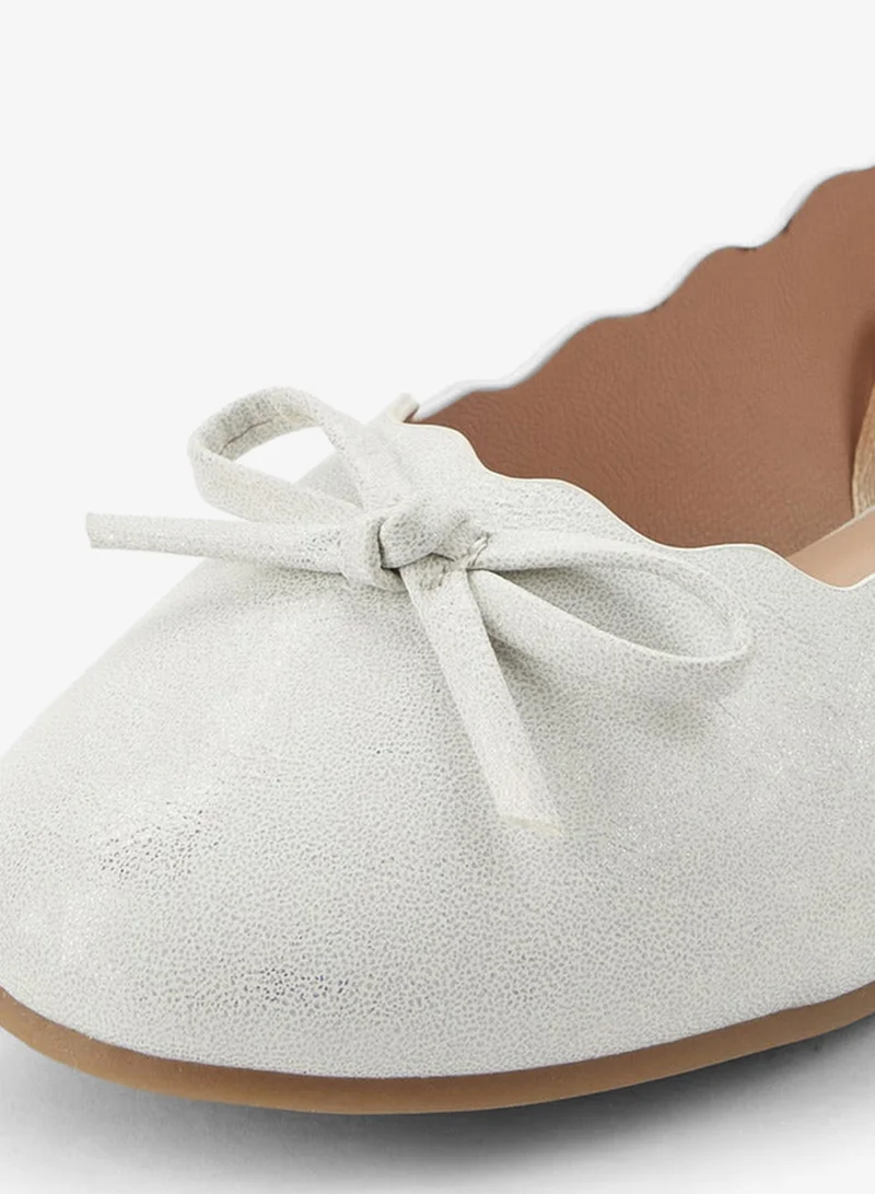 Little Missy White Girls Scallop Trim Ballerina Shoes for Women | Best Price UAE