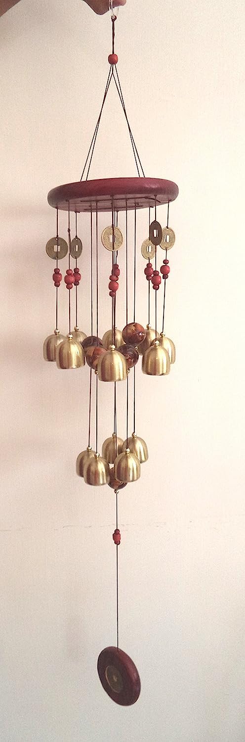 HEER Feng Shui Long Metal Wind Chime with 13 Brass Bells for Positive Energy Decorative OutdoorIndoor Hanging Bells Good Luck Chimes for HomeBalcony Decoration - Image 1