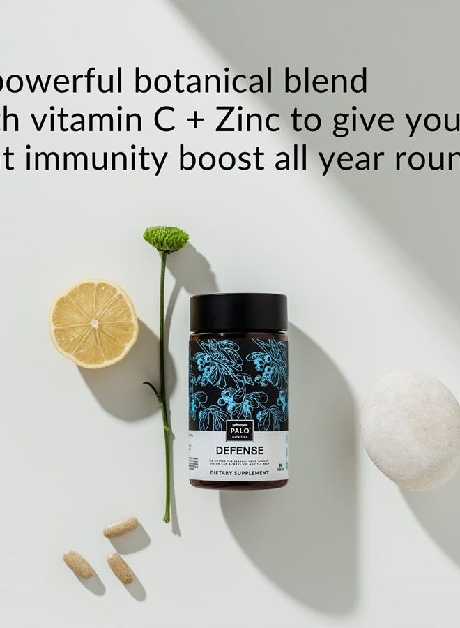 Palo Defense Wellness Formula Vitamins & Herbal Blend - Immune System Support Supplement - with Elderberry, Vitamin C, Zinc, Echinacea, Astragalus, Andrographis— 90 Tabs - Image 1