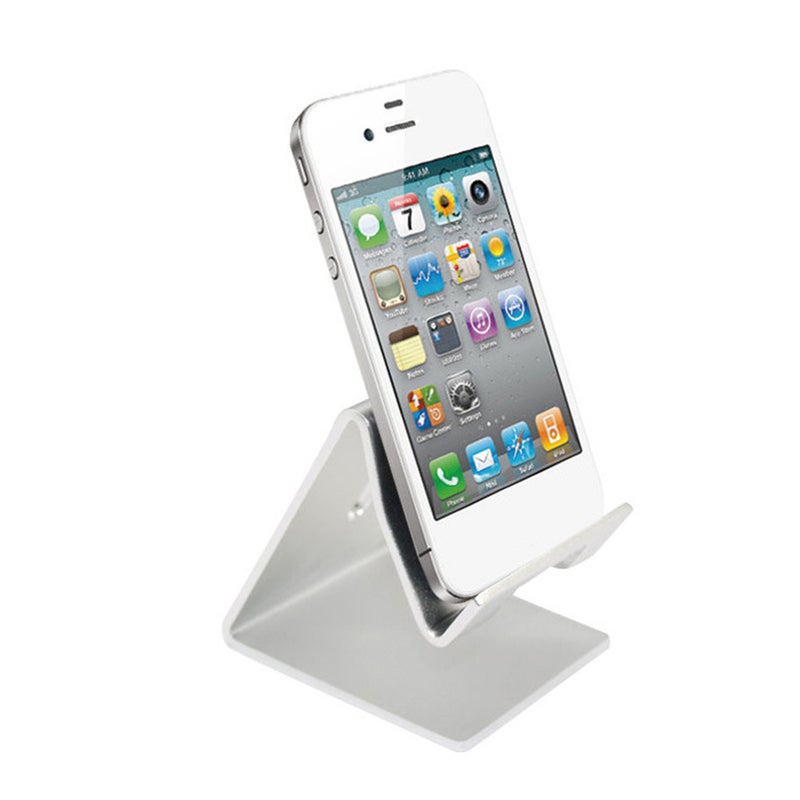 Ergonomic Aluminium Phone Tablet Stand Holder for iPad Air 2/ iPad Pro/ iPad 4/ 3/ 2 Universal Tablets and Cell Phones (Silver) - Image 3