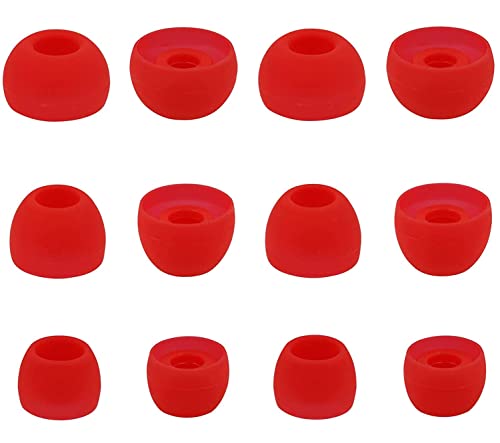 ALXCD Ear Tips Compatible with Beats Studio Buds, S M L 3 Sizes 6 Pairs Soft Silicon Earbuds Tips Eartips, Replacement for Beats Studio Buds, 6 Pairs, Red - Image 2
