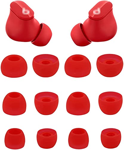 ALXCD Ear Tips Compatible with Beats Studio Buds, S M L 3 Sizes 6 Pairs Soft Silicon Earbuds Tips Eartips, Replacement for Beats Studio Buds, 6 Pairs, Red - Image 1