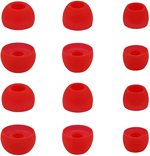 ALXCD Ear Tips Compatible with Beats Studio Buds, S M L 3 Sizes 6 Pairs Soft Silicon Earbuds Tips Eartips, Replacement for Beats Studio Buds, 6 Pairs, Red - Image 4
