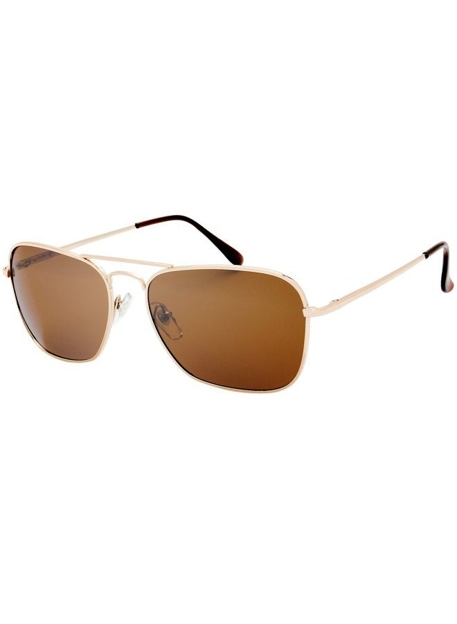 The Fresh Sunglasses for Men, Polarized, Rectangular Metal Frame, Ultra Lightweight, UV400 Protection (1-Gold, Brown), 1-gold, 59.5 mm - Image 1