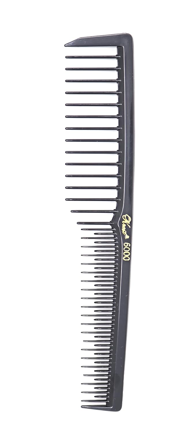 Krest 6000 7 in Teasing Combs Lift Vent Hair Combs Pack Space Tooth Wide teeth Comb 12 Pc Black