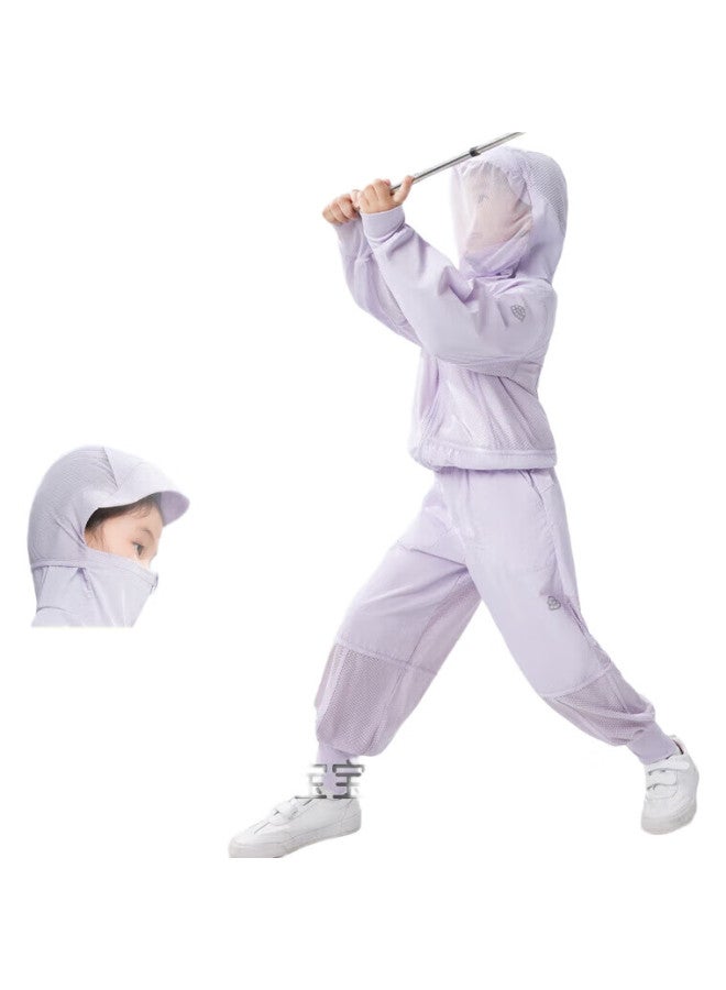 Beneunder Children'S Mosquito-Repellent Clothing, Sun Protection Clothing, Sun Protection Jacket, Boys And Girls Sun Protection Clothing, Mr49224, Soft Purple, 110 - Image 1