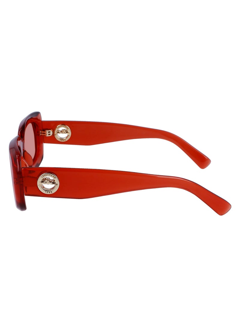 Longchamp Women's UV Protection Rectangular Shape  Sunglasses LO716S-842-5221 - Lens Size: 52 - Orange  - Image 4