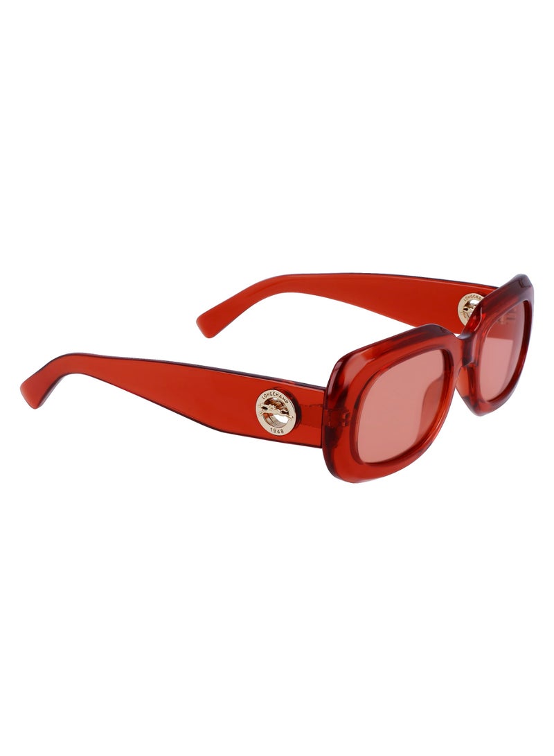 Longchamp Women's UV Protection Rectangular Shape  Sunglasses LO716S-842-5221 - Lens Size: 52 - Orange  - Image 3