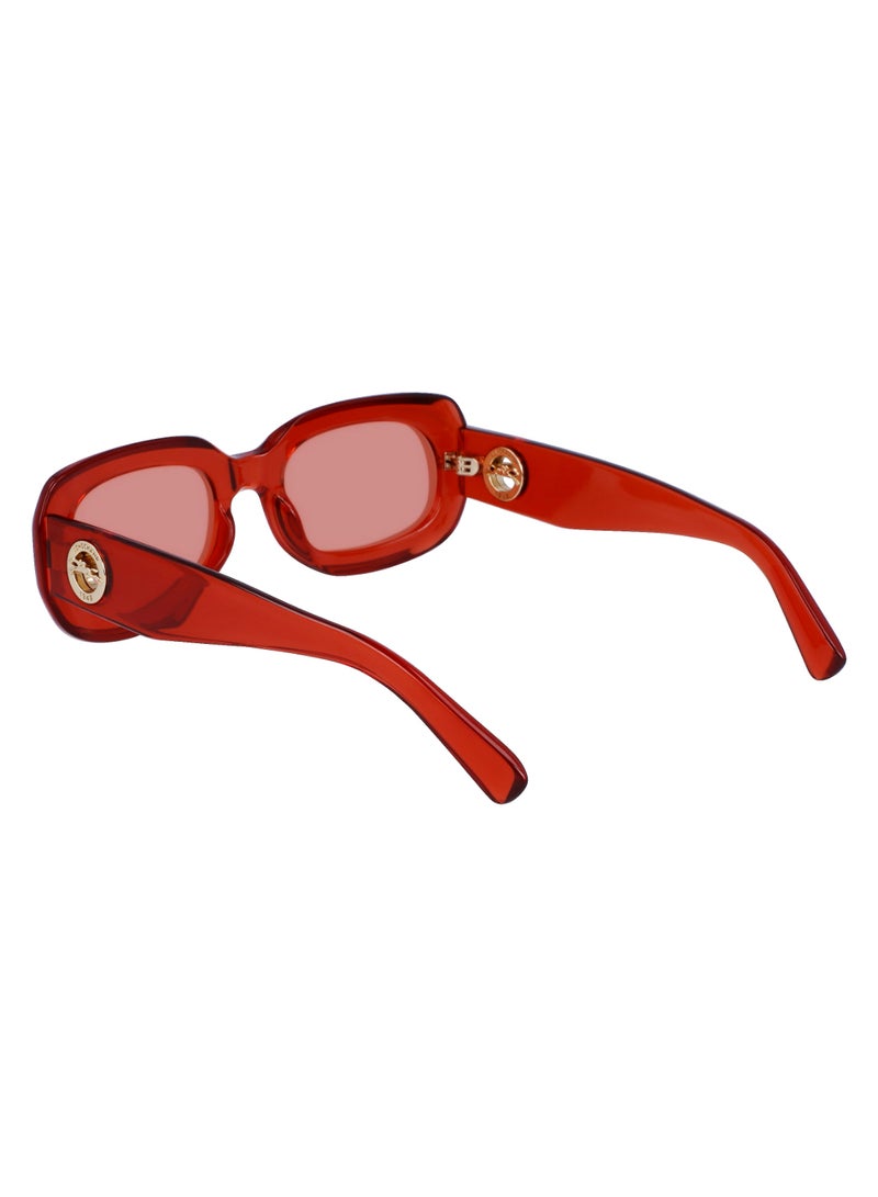 Longchamp Women's UV Protection Rectangular Shape  Sunglasses LO716S-842-5221 - Lens Size: 52 - Orange  - Image 5
